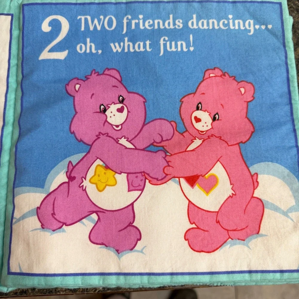 Vintage Care Bears Counting Soft Cloth Book Fabric Toddler Toy Learning 1-10
